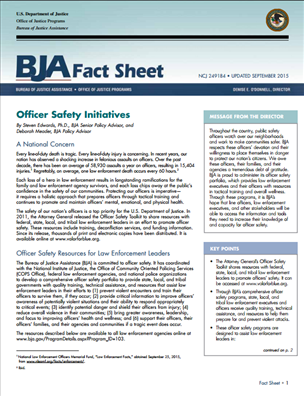 Image for BJA Fact Sheet: Officer Safety Initiatives