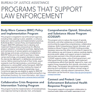 Image for Bureau of Justice Assistance: Programs That Support Law Enforcement 