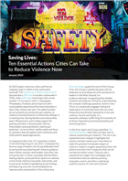 Image for Saving Lives: Ten Essential Actions Cities Can Take to Reduce Violence Now