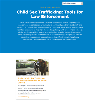Image for Child Sex Trafficking Toolkit for Law Enforcement