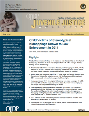 Image for Child Victims of Stereotypical Kidnappings Known to Law Enforcement in 2011 