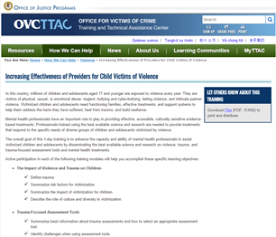Image for Increasing Effectiveness of Providers for Child Victims of Violence