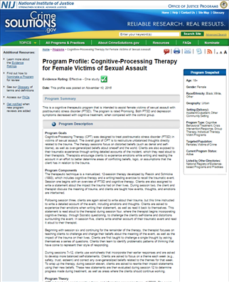 Image for Cognitive-Processing Therapy for Female Victims of Sexual Assault