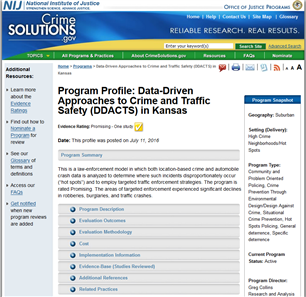 Image for Program Profile: Data-Driven Approaches to Crime and Traffic Safety (DDACTS) in Kansas