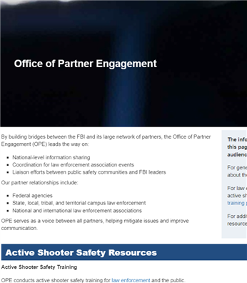 Image for FBI Office of Partner Engagement