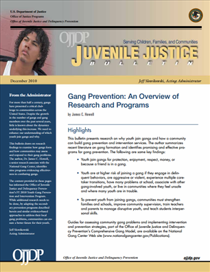Image for Gang Prevention: An Overview of Research and Programs 