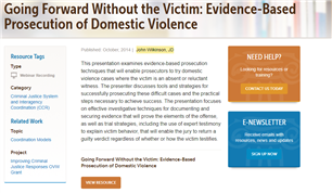 Image for Going Forward Without the Victim: Evidence-Based Prosecution of Domestic Violence