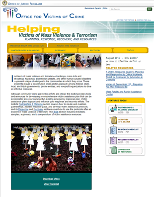 Image for Helping Victims of Mass Violence and Terrorism - OVC Toolkit