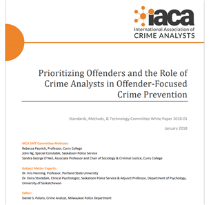 Image for Prioritizing Offenders and the Role of Crime Analysts in Offender-Focused Crime Prevention