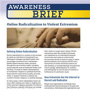 Image for Awareness Brief: Online Radicalization to Violent Extremism