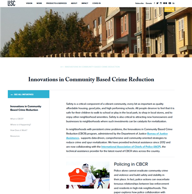 Image for Innovations in Community Based Crime Reduction (CBCR)