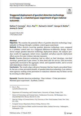 Image for Staggered Deployment of Gunshot Detection Technology in Chicago, IL: a Matched Quasi‑Experiment of Gun Violence Outcomes