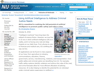 Image for Using Artificial Intelligence to Address Criminal Justice Needs