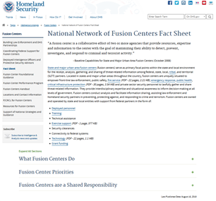 Image for National Network of Fusion Centers Fact Sheet