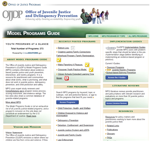 Image for OJJDP's Model Programs Guide (MPG)
