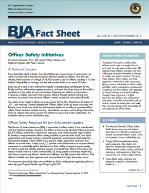 Image for Officer Safety Initiatives  - BJA Fact Sheet