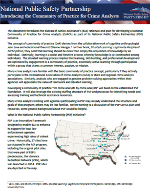 Image for PSP: Introducing the Community of Practice for Crime Analysts