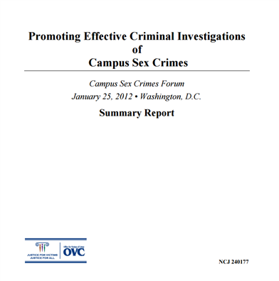 Image for Promoting Effective Criminal Investigations of Campus Sex Crimes