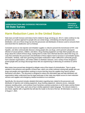 Image for Harm Reduction and Overdose Prevention 50-State Survey