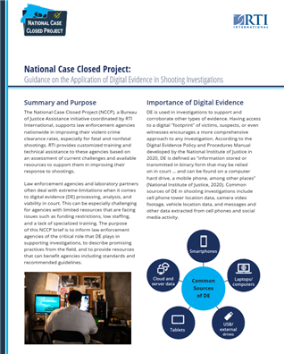 Image for National Case Closed Project: Guidance on the Application of Digital Evidence in Shooting Investigations