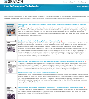 Image for SEARCH: Law Enforcement Tech Guides