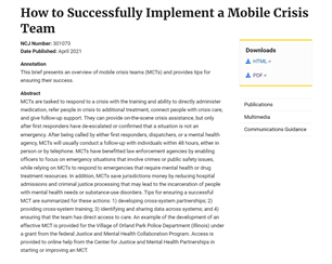 Image for How to Successfully Implement a Mobile Crisis Team