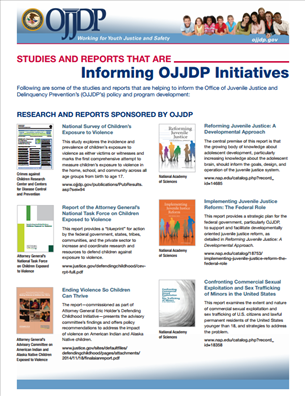 Image for Studies and Reports that are Informing OJJDP Initiatives