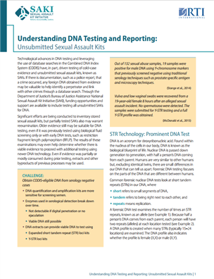 Image for Understanding DNA Testing and Reporting: Unsubmitted Sexual Assault Kits