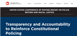 Image for United States Conference of Mayors Report on Police Reform and Racial Justice: Transparency and Accountability to Reinforce Constitutional Policing